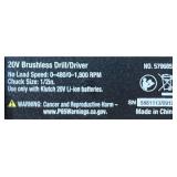Klutch 1/2in. Drill/Driver, KLiQ 20V, 440 In./Lbs. Breakaway Torque, Brushless, Cordless, Bare Tool #5796853 Msrp $59.99