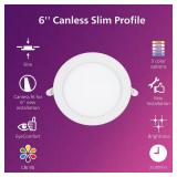 LED 6 in. 60-Watt Equivalent Slim Canless Recessed Light 5CCT MSRP $242.25 (lot of 5)