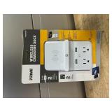 PRIME Lot of 2-Outlet Wireless-Charging-Dock Wall Tap with 2 USB Ports MSRP $34.29