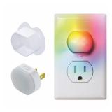 Hampton Bay Lot of 5- Gang Duplex Tamper-Resistant Color Changing LED Plug Lights MSRP $25