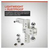 Ultra-Tow 8in. Adjustable Aluminum Dual Ball Mount with Third Ball, Class IV, 12,000-Lb. GTW, 8in. Drop, 8-3/4in. Rise, 2in. Receiver MSRP $219.99 (missing one hitch)