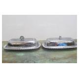 2 Vintage Irvin Ware Silverplated Butter Dishes