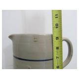 Vintage Blue Striped Stoneware Pitcher