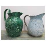 2 Vintage Ceramic Pitchers