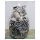 Large Vase Full of Assorted Seashells