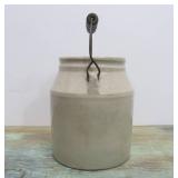 Antique Stoneware Jar w/Lid & Handle