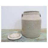 Antique Stoneware Jar w/Lid & Handle