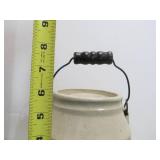 Antique Stoneware Jar w/Lid & Handle