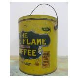 Antique Saint Paul BLUE FLAME COFFEE 5lb Metal Advertising Can w/Lid