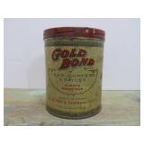 2 Antique Advertising Coffee Cans w/Lids - Blue Flame & Gold Bond