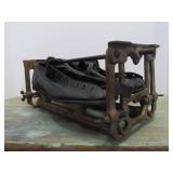 Antique Leather Ice Skates w/Drying Rack