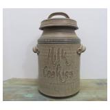 Vintage Signed Studio Art Pottery Milk & Cookies Cookie Jar by Richard Lien