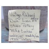 Vintage Signed Studio Art Pottery Milk & Cookies Cookie Jar by Richard Lien