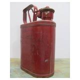 Vintage Red Industrial Steel Safety Can