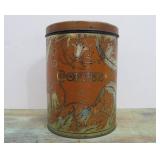 Antique Art Nouveau 1920's era Coffee Can w/Lid