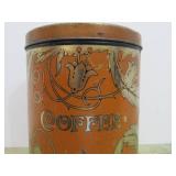 Antique Art Nouveau 1920's era Coffee Can w/Lid