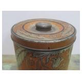 Antique Art Nouveau 1920's era Coffee Can w/Lid