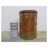 Antique Art Nouveau 1920's era Coffee Can w/Lid