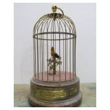 Old Vintage Singing Bird in Cage Music Box