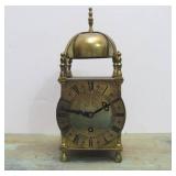 Lovely Working Antique Smiths Brass Lantern Clock