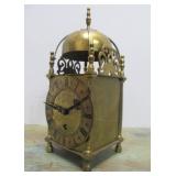 Lovely Working Antique Smiths Brass Lantern Clock