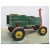 Nice Vintage Green Wooden Wagon
