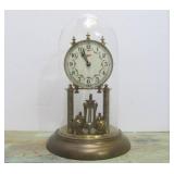 Vintage SCHATZ German Brass Anniversary Clock w/Dome Top