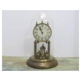 Vintage SCHATZ German Brass Anniversary Clock w/Dome Top