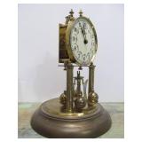 Vintage SCHATZ German Brass Anniversary Clock w/Dome Top
