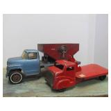Nice Lot of 2 Large Vintage 1950's Pressed Steel Trucks
