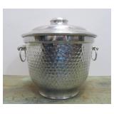 Mid Century Italian Hammered Aluminum Ice Bucket