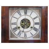 19th Century Antique 'Extra Brass' Wall Clock - H. Welton & Company w/Hand Painted Scene