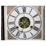 19th Century Antique 'Extra Brass' Wall Clock - H. Welton & Company w/Hand Painted Scene