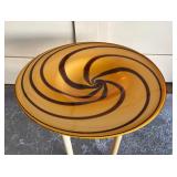 Side Table w/Large Swirled Art Glass Top