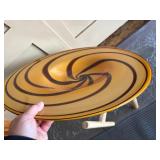 Side Table w/Large Swirled Art Glass Top