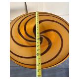 Side Table w/Large Swirled Art Glass Top