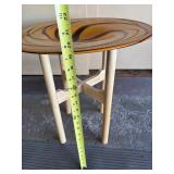 Side Table w/Large Swirled Art Glass Top