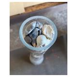 Large Glass Vase Full of Seashells