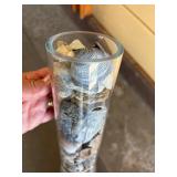 Large Glass Vase Full of Seashells