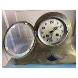Beautiful Antique Quekel & Simons Solid Brass Mantel Clock