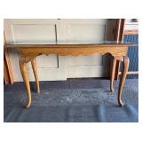 Nice Glass Top Oak Long Sofa Table