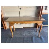 Nice Glass Top Oak Long Sofa Table