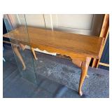 Nice Glass Top Oak Long Sofa Table