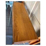 Nice Glass Top Oak Long Sofa Table
