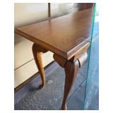 Nice Glass Top Oak Long Sofa Table