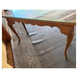 Nice Glass Top Oak Long Sofa Table