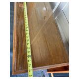 Nice Glass Top Oak Long Sofa Table