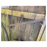 Group of Antique Cast Iron Items - Kettle, Scale, Wheel, Trap etc
