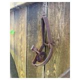 Group of Antique Cast Iron Items - Kettle, Scale, Wheel, Trap etc