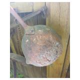 Group of Antique Cast Iron Items - Kettle, Scale, Wheel, Trap etc